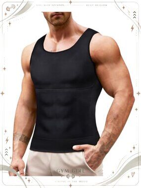 Men's Compression Slimming Shapewear Vest Tank Top Nylon Spandex Fitted
